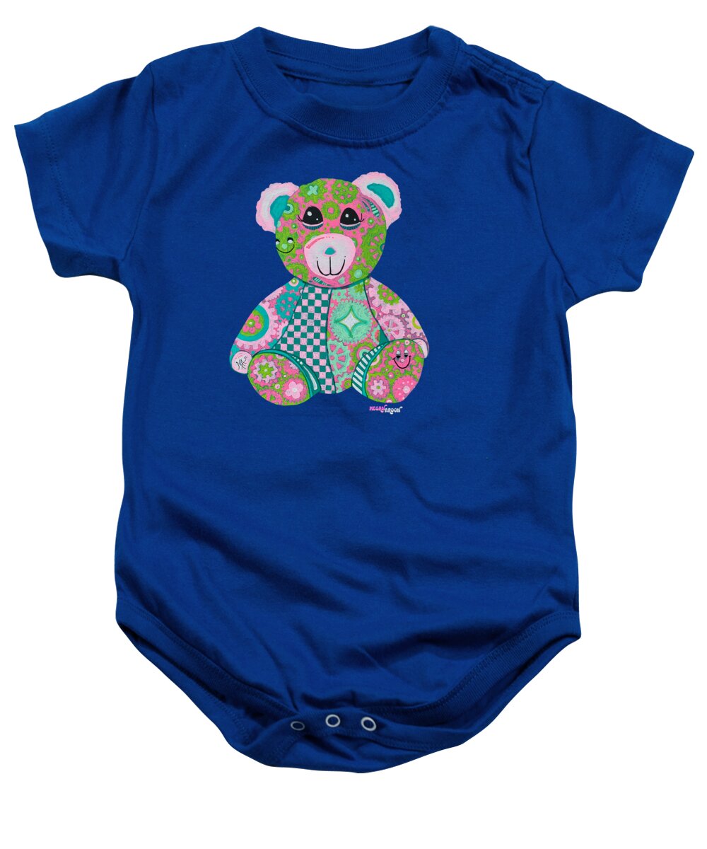 Geartopia GEAR BEAR Hope Original Handpainted PoP Art Teddy Bear Painting Nursery Art MeganAroon - Baby Onesie