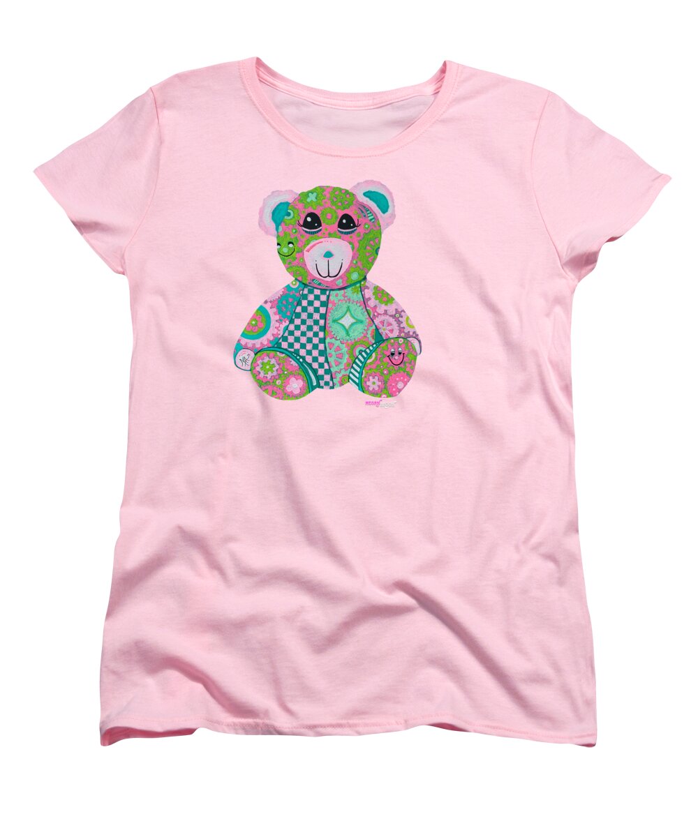 Geartopia GEAR BEAR Hope Original Handpainted PoP Art Teddy Bear Painting Nursery Art MeganAroon - Women's T-Shirt (Standard Fit)