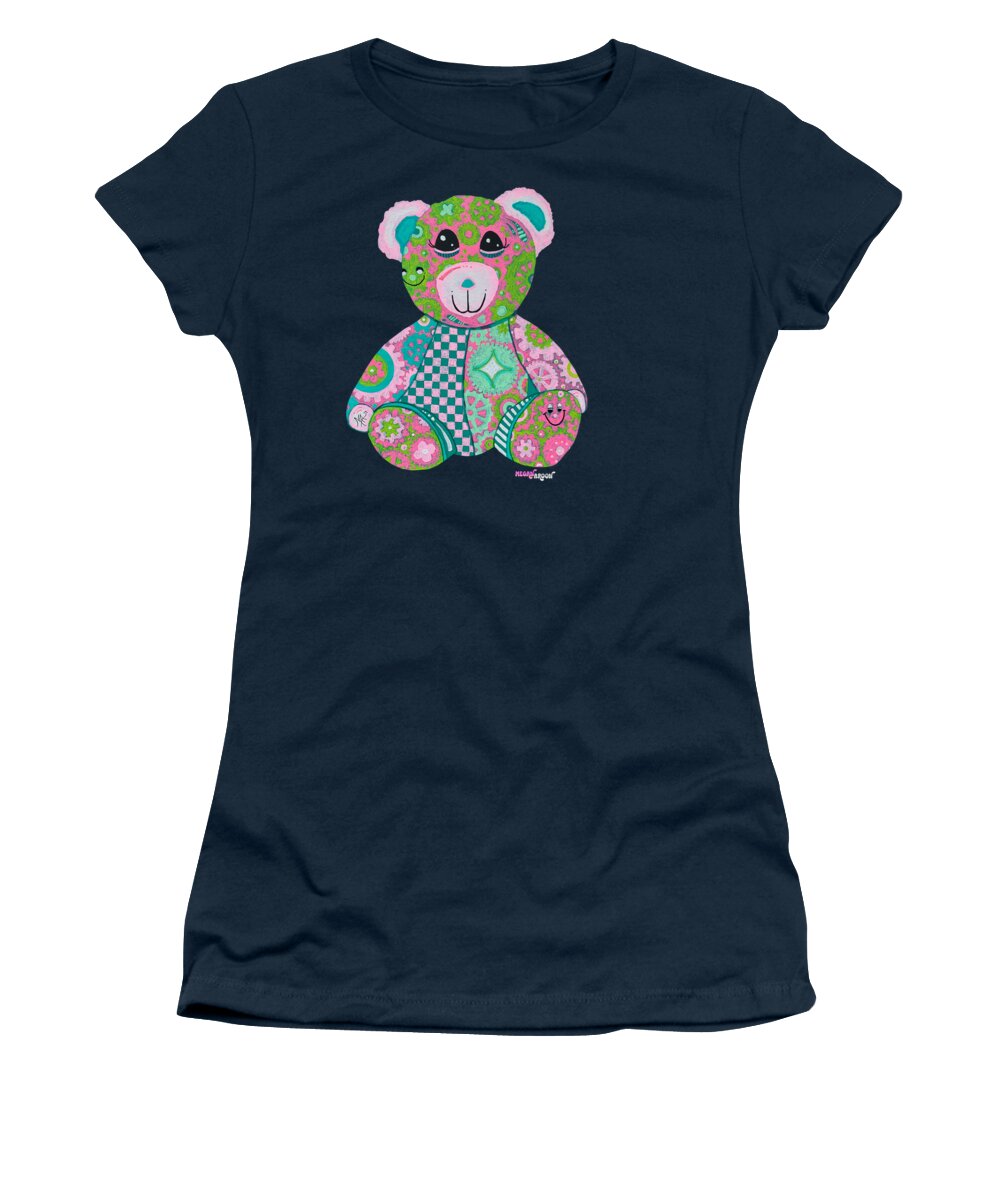 Geartopia GEAR BEAR Hope Original Handpainted PoP Art Teddy Bear Painting Nursery Art MeganAroon - Women's T-Shirt