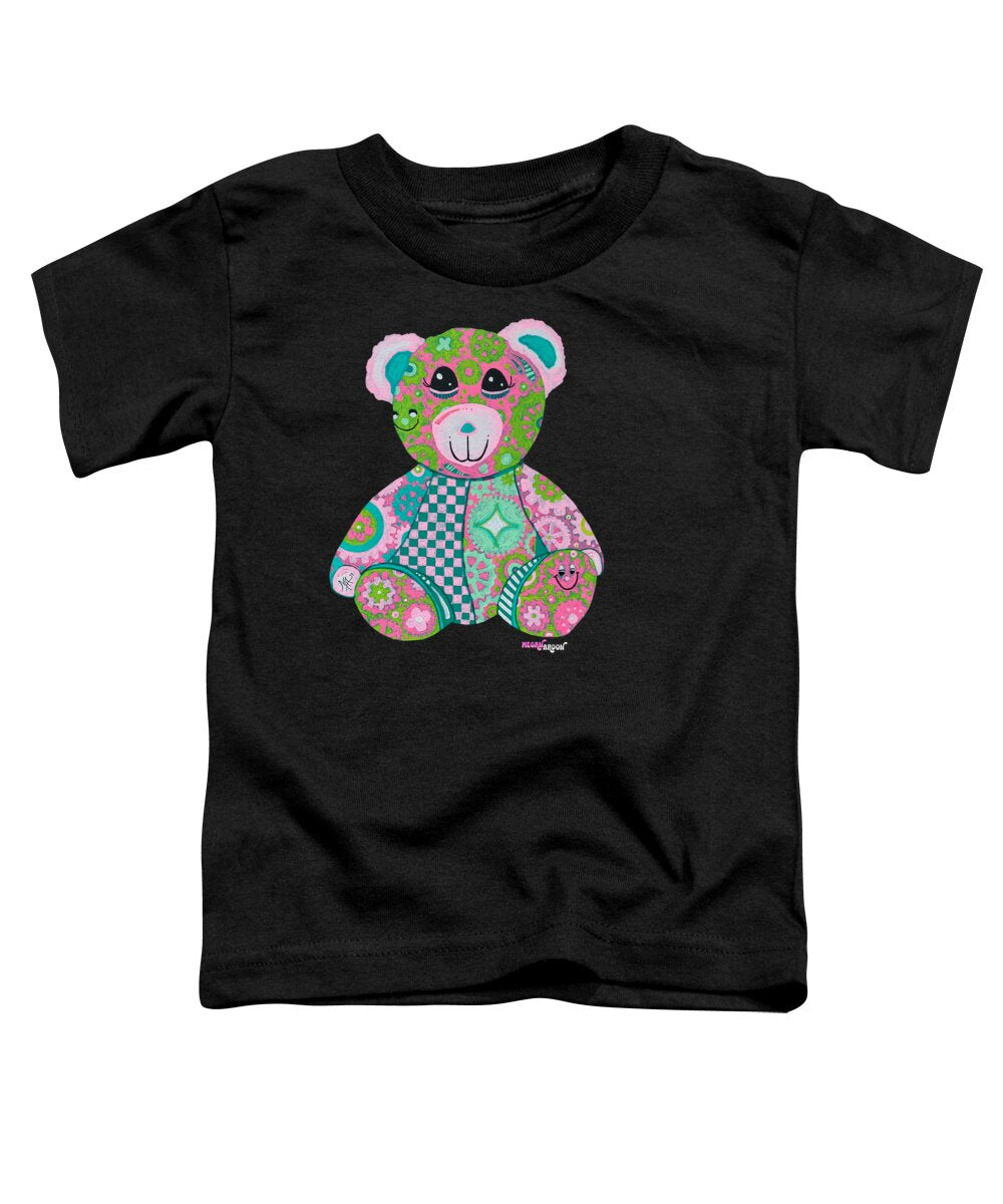 Geartopia GEAR BEAR Hope Original Handpainted PoP Art Teddy Bear Painting Nursery Art MeganAroon - Toddler T-Shirt