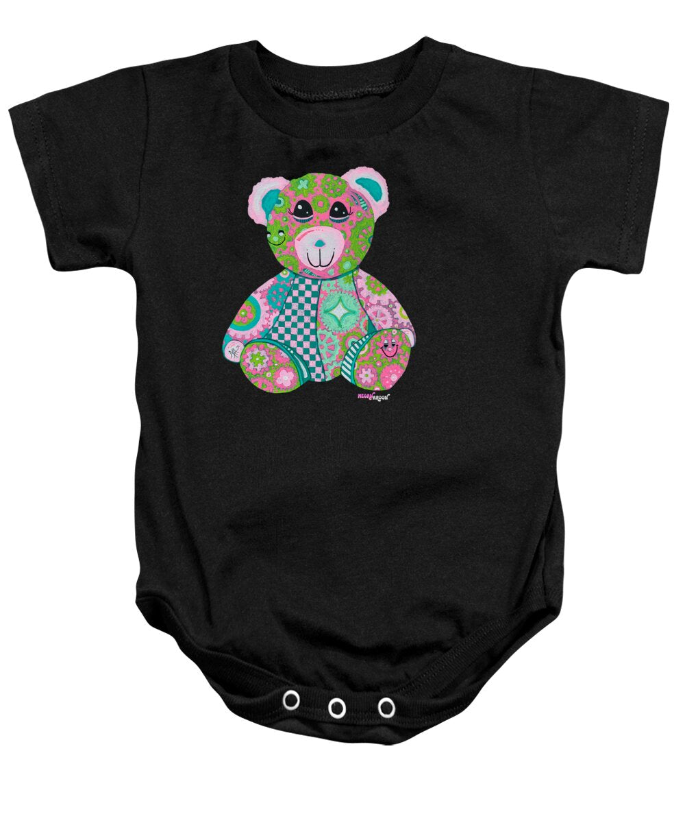 Geartopia GEAR BEAR Hope Original Handpainted PoP Art Teddy Bear Painting Nursery Art MeganAroon - Baby Onesie