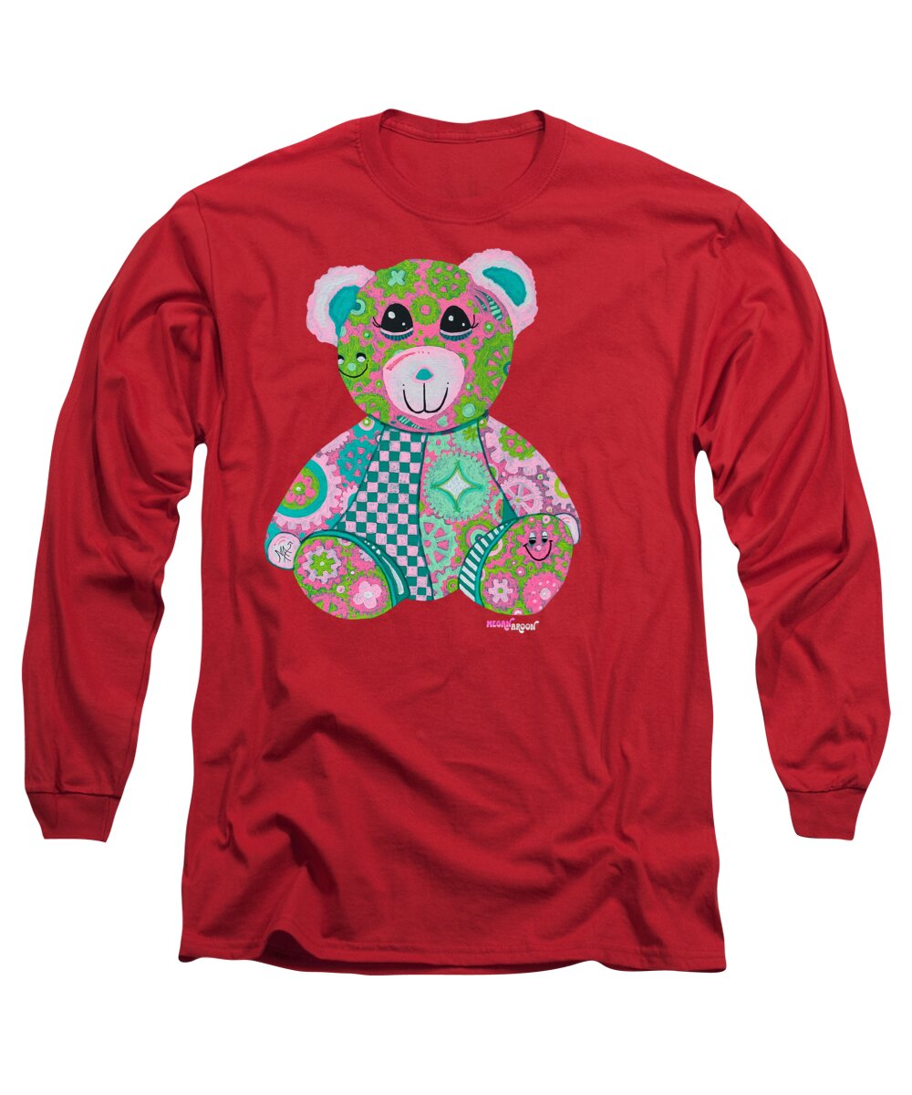 Geartopia GEAR BEAR Hope Original Handpainted PoP Art Teddy Bear Painting Nursery Art MeganAroon - Long Sleeve T-Shirt