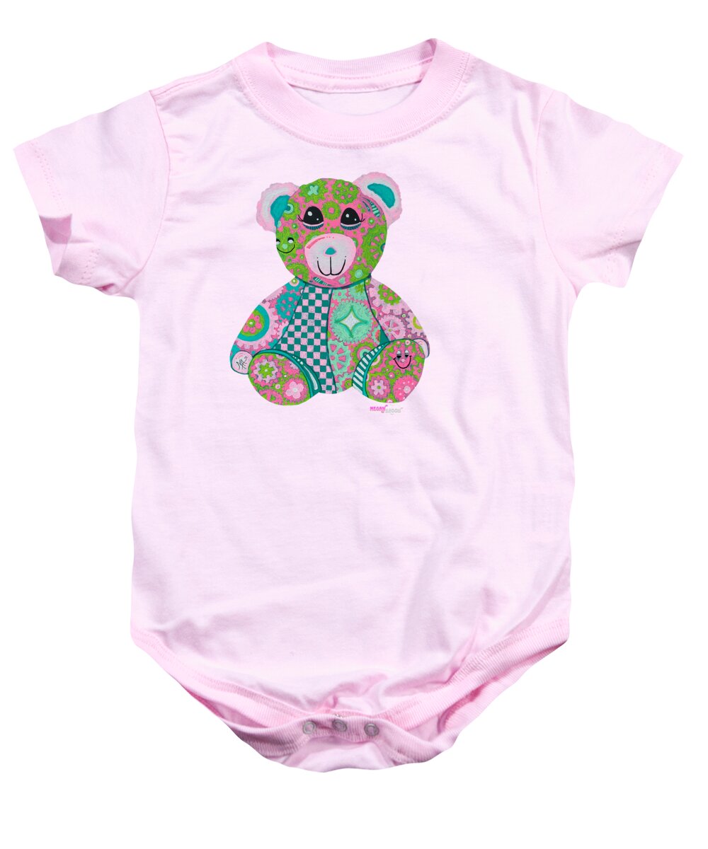 Geartopia GEAR BEAR Hope Original Handpainted PoP Art Teddy Bear Painting Nursery Art MeganAroon - Baby Onesie