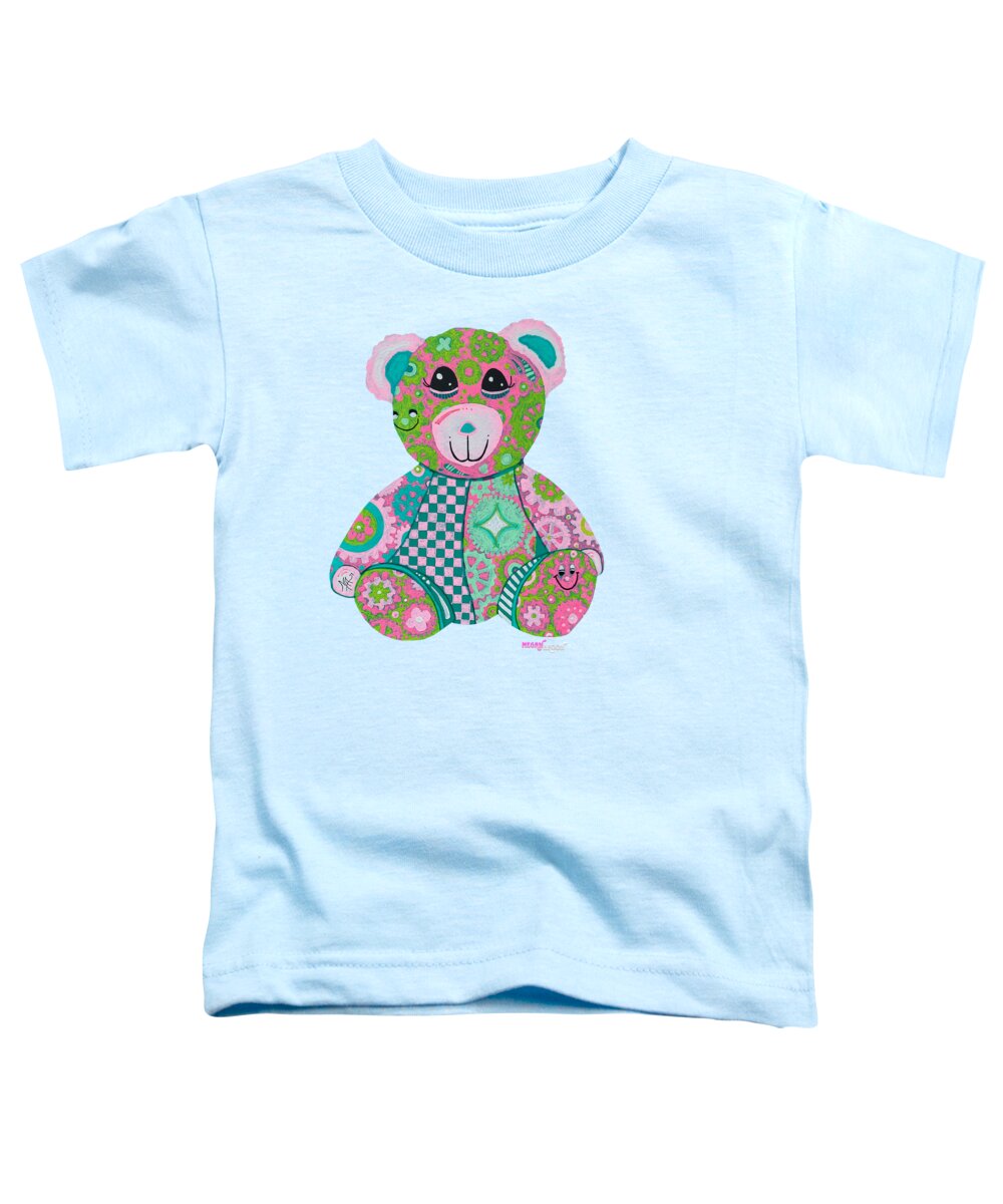 Geartopia GEAR BEAR Hope Original Handpainted PoP Art Teddy Bear Painting Nursery Art MeganAroon - Toddler T-Shirt