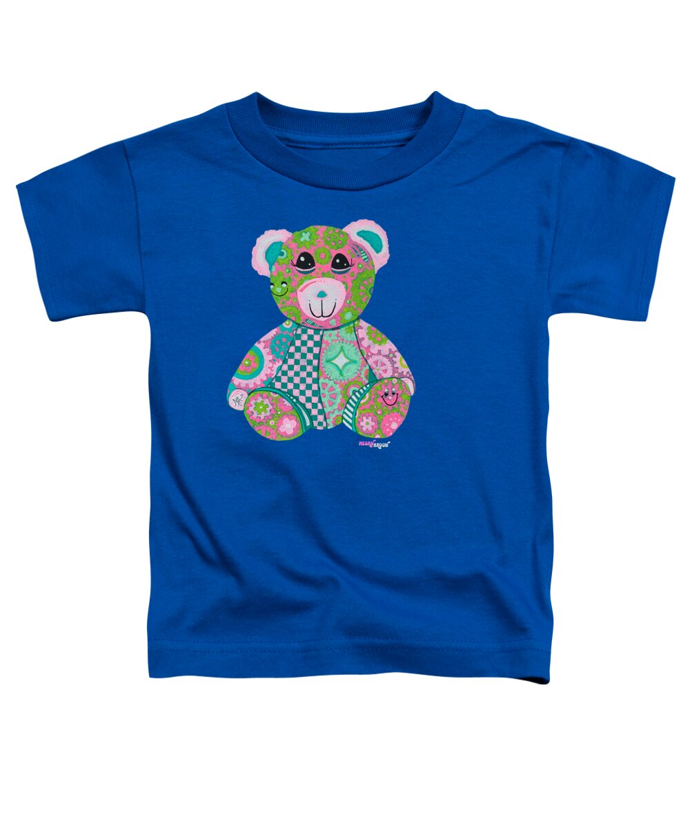 Geartopia GEAR BEAR Hope Original Handpainted PoP Art Teddy Bear Painting Nursery Art MeganAroon - Toddler T-Shirt