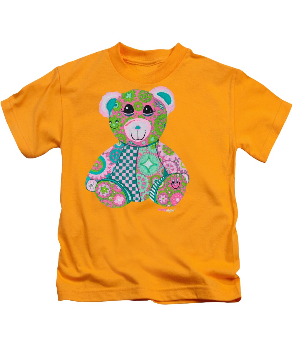 Geartopia GEAR BEAR Hope Original Handpainted PoP Art Teddy Bear Painting Nursery Art MeganAroon - Kids T-Shirt