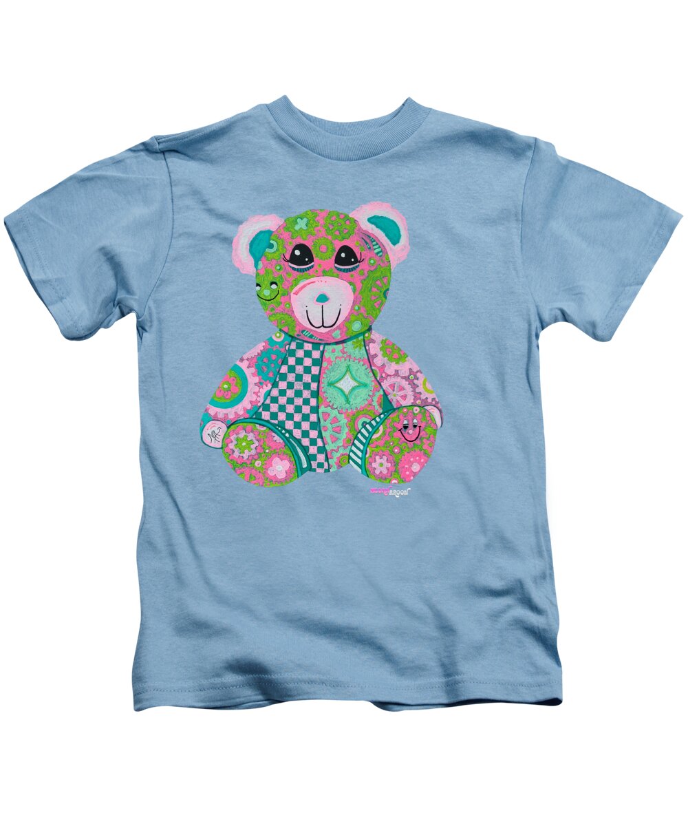 Geartopia GEAR BEAR Hope Original Handpainted PoP Art Teddy Bear Painting Nursery Art MeganAroon - Kids T-Shirt