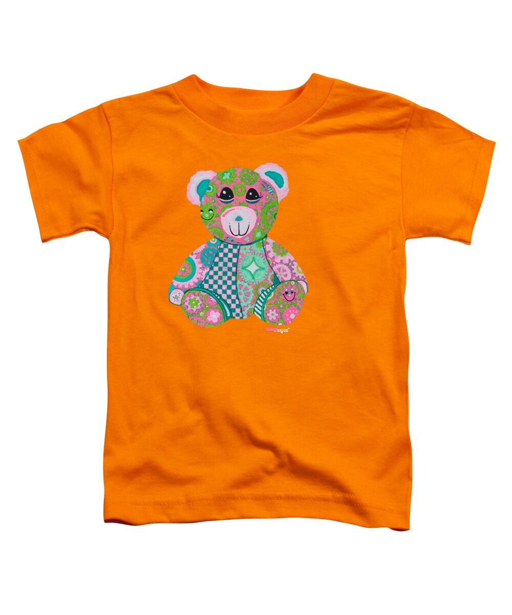 Geartopia GEAR BEAR Hope Original Handpainted PoP Art Teddy Bear Painting Nursery Art MeganAroon - Toddler T-Shirt