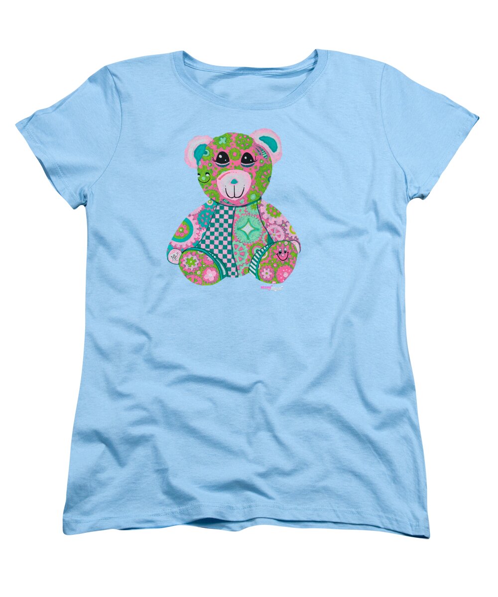 Geartopia GEAR BEAR Hope Original Handpainted PoP Art Teddy Bear Painting Nursery Art MeganAroon - Women's T-Shirt (Standard Fit)