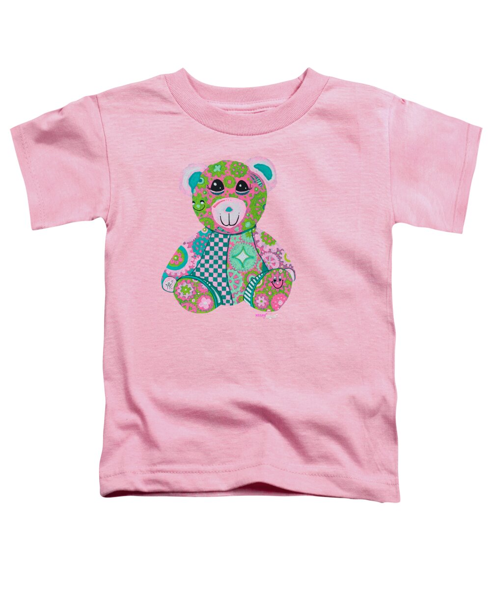 Geartopia GEAR BEAR Hope Original Handpainted PoP Art Teddy Bear Painting Nursery Art MeganAroon - Toddler T-Shirt