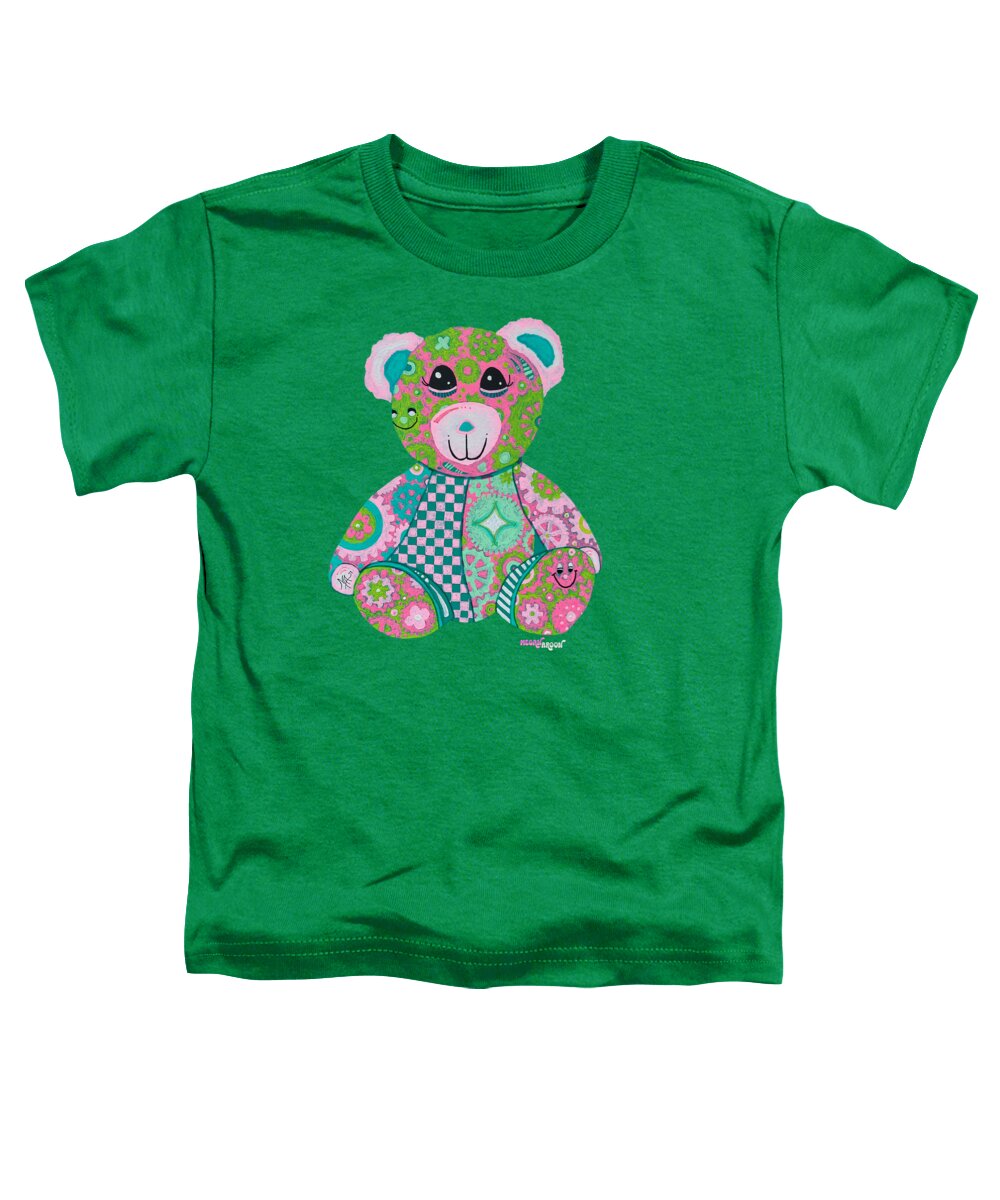 Geartopia GEAR BEAR Hope Original Handpainted PoP Art Teddy Bear Painting Nursery Art MeganAroon - Toddler T-Shirt