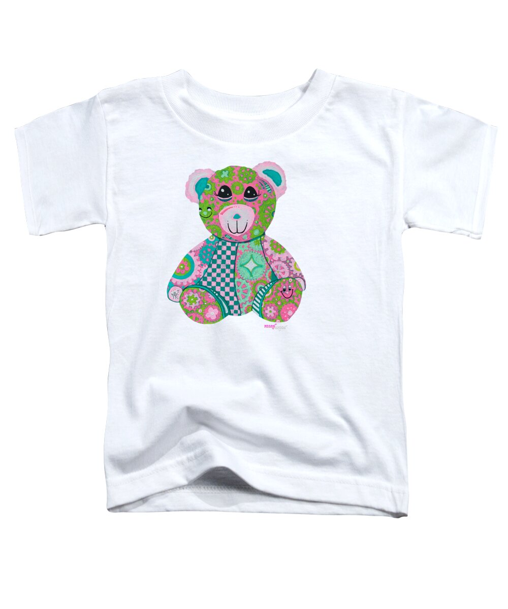 Geartopia GEAR BEAR Hope Original Handpainted PoP Art Teddy Bear Painting Nursery Art MeganAroon - Toddler T-Shirt