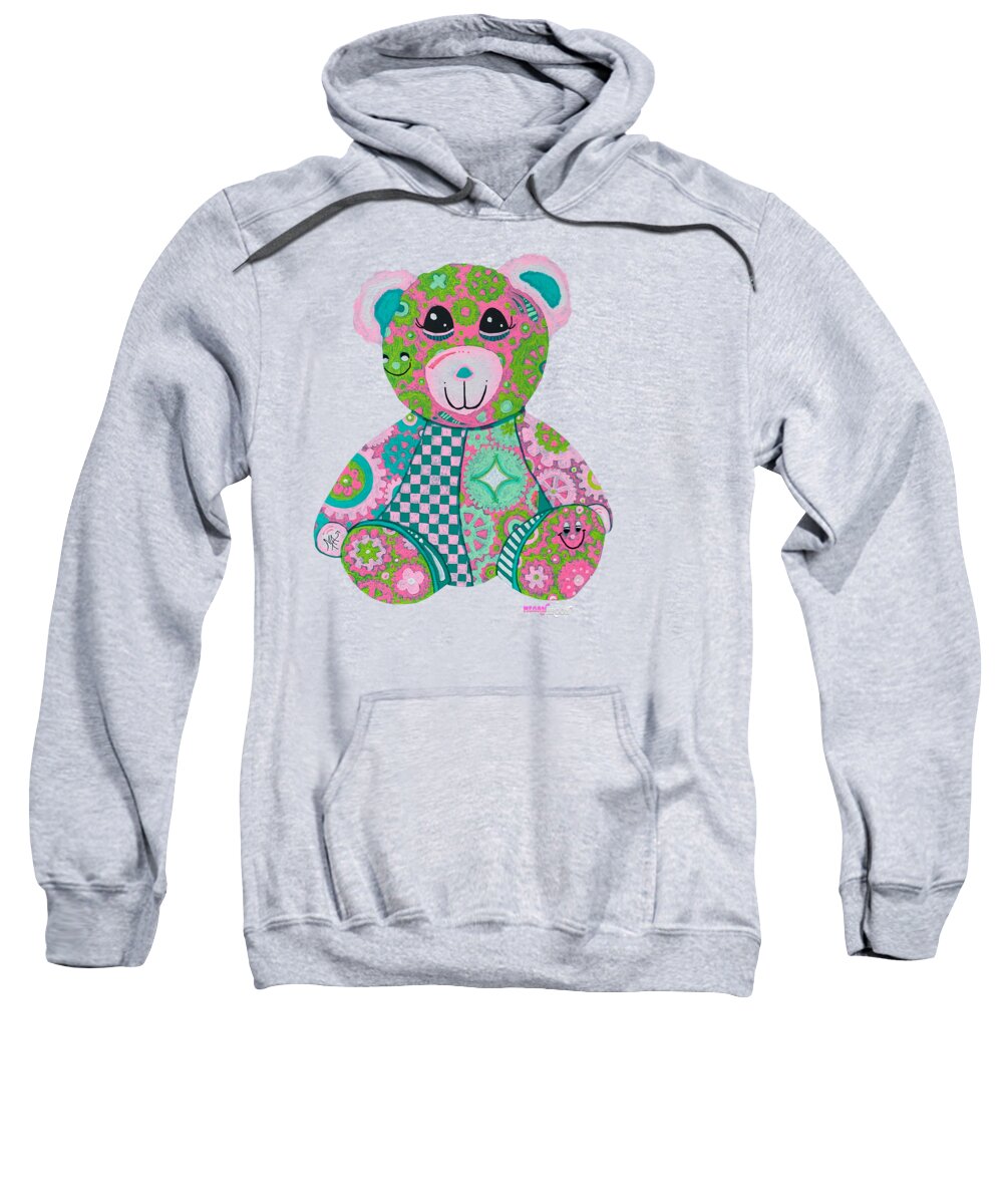 Geartopia GEAR BEAR Hope Original Handpainted PoP Art Teddy Bear Painting Nursery Art MeganAroon - Sweatshirt