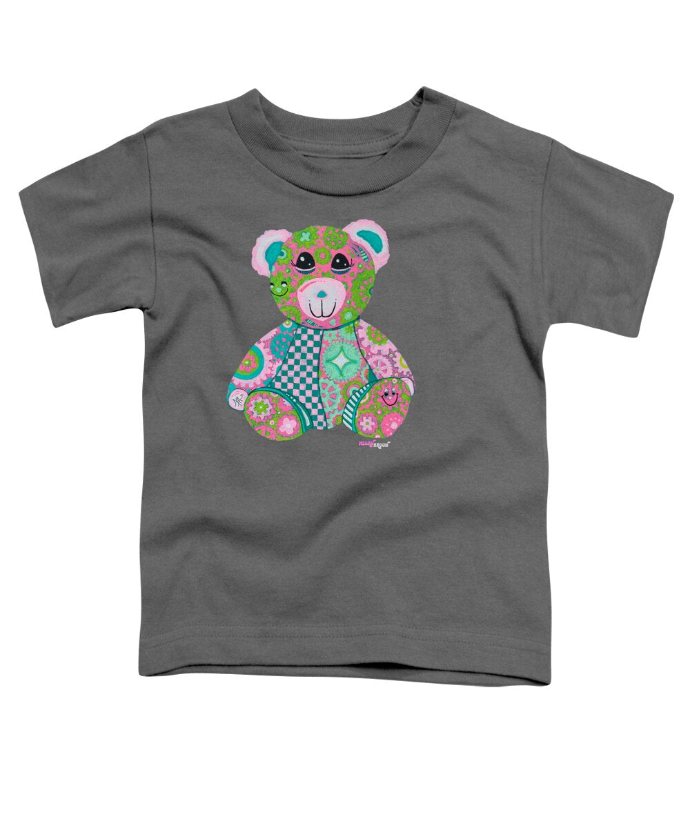 Geartopia GEAR BEAR Hope Original Handpainted PoP Art Teddy Bear Painting Nursery Art MeganAroon - Toddler T-Shirt