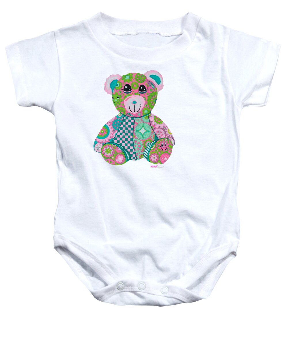 Geartopia GEAR BEAR Hope Original Handpainted PoP Art Teddy Bear Painting Nursery Art MeganAroon - Baby Onesie