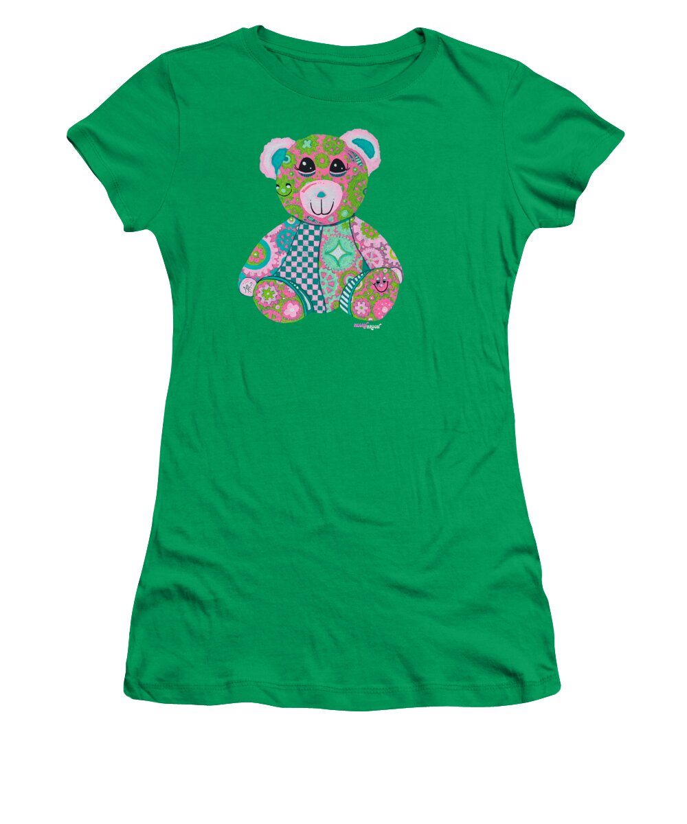 Geartopia GEAR BEAR Hope Original Handpainted PoP Art Teddy Bear Painting Nursery Art MeganAroon - Women's T-Shirt