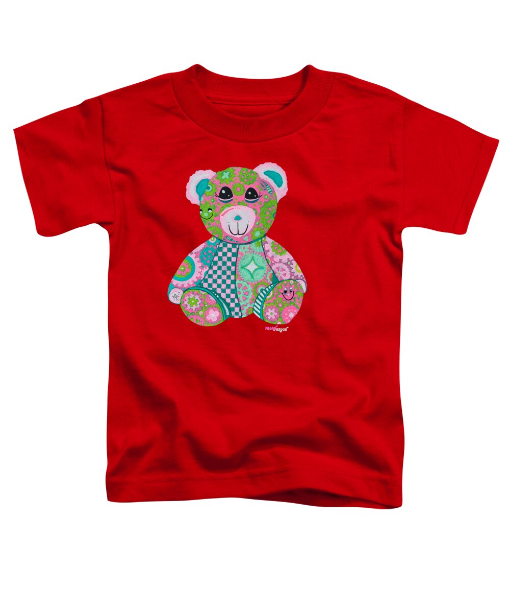 Geartopia GEAR BEAR Hope Original Handpainted PoP Art Teddy Bear Painting Nursery Art MeganAroon - Toddler T-Shirt