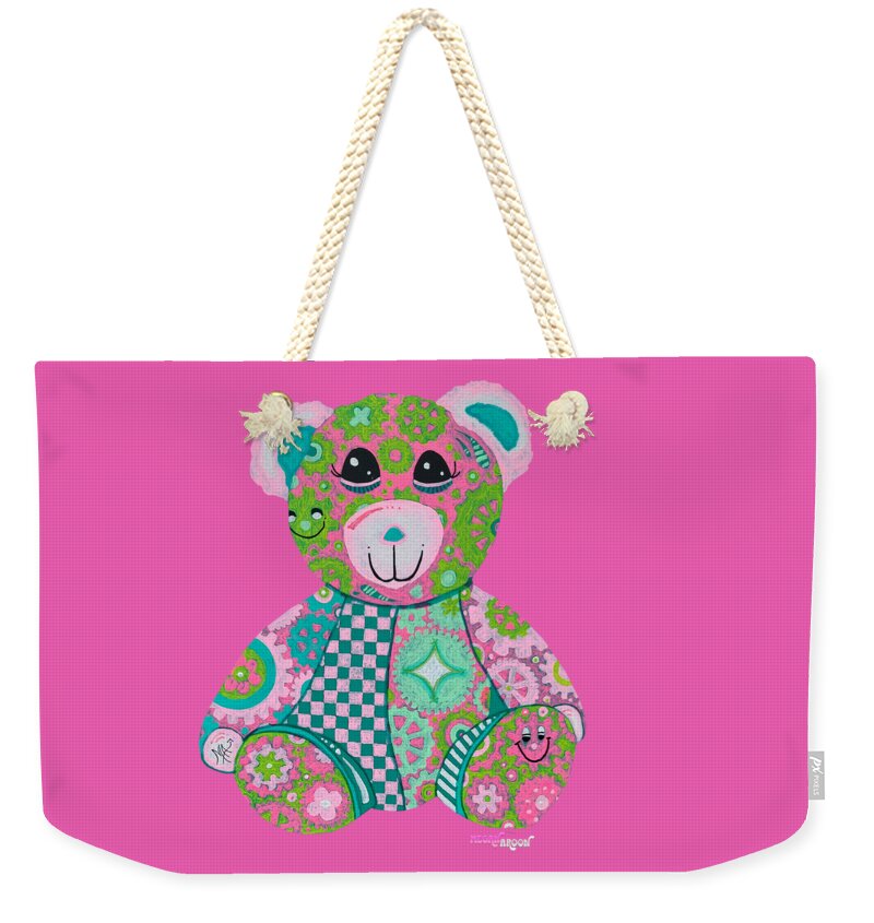 Geartopia GEAR BEAR Hope Original Handpainted PoP Art Teddy Bear Painting Nursery Art MeganAroon - Weekender Tote Bag