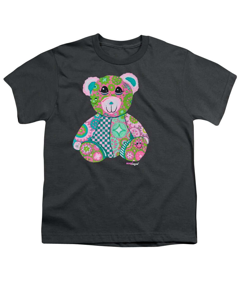 Geartopia GEAR BEAR Hope Original Handpainted PoP Art Teddy Bear Painting Nursery Art MeganAroon - Youth T-Shirt