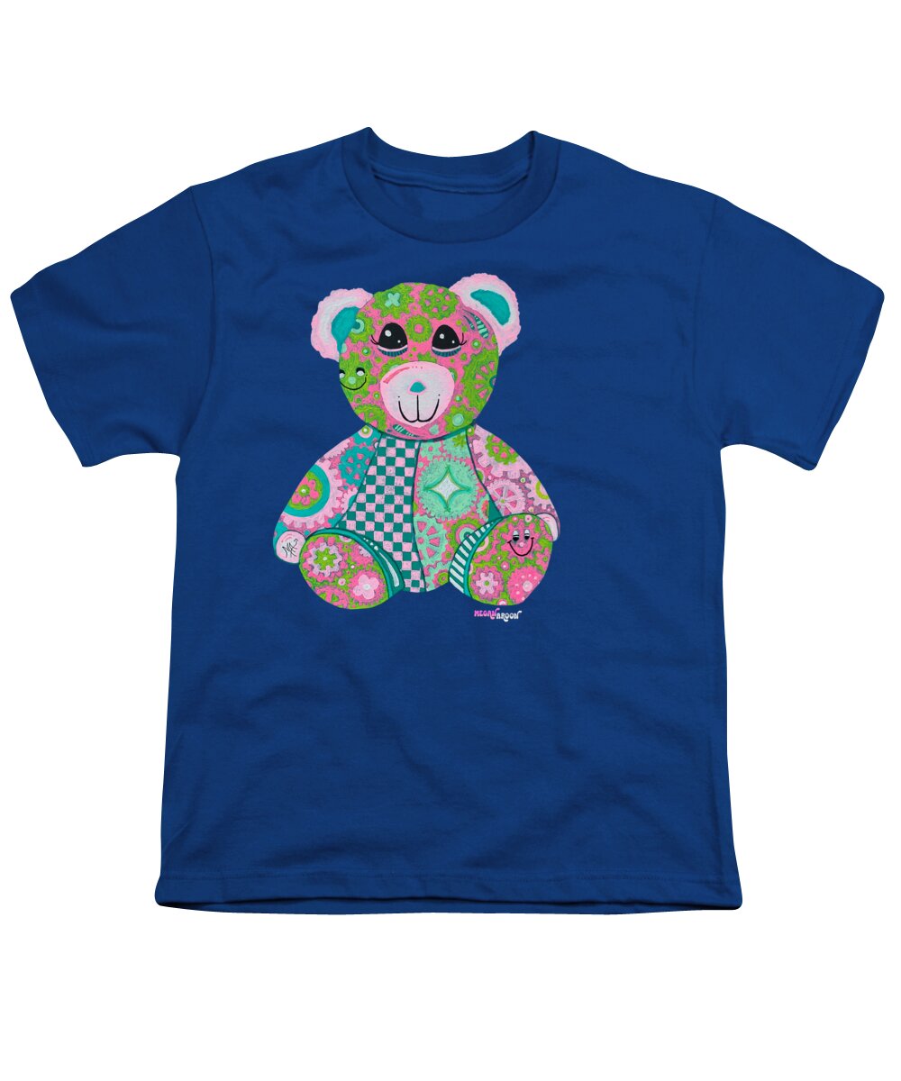 Geartopia GEAR BEAR Hope Original Handpainted PoP Art Teddy Bear Painting Nursery Art MeganAroon - Youth T-Shirt