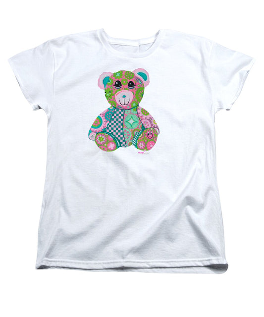 Geartopia GEAR BEAR Hope Original Handpainted PoP Art Teddy Bear Painting Nursery Art MeganAroon - Women's T-Shirt (Standard Fit)