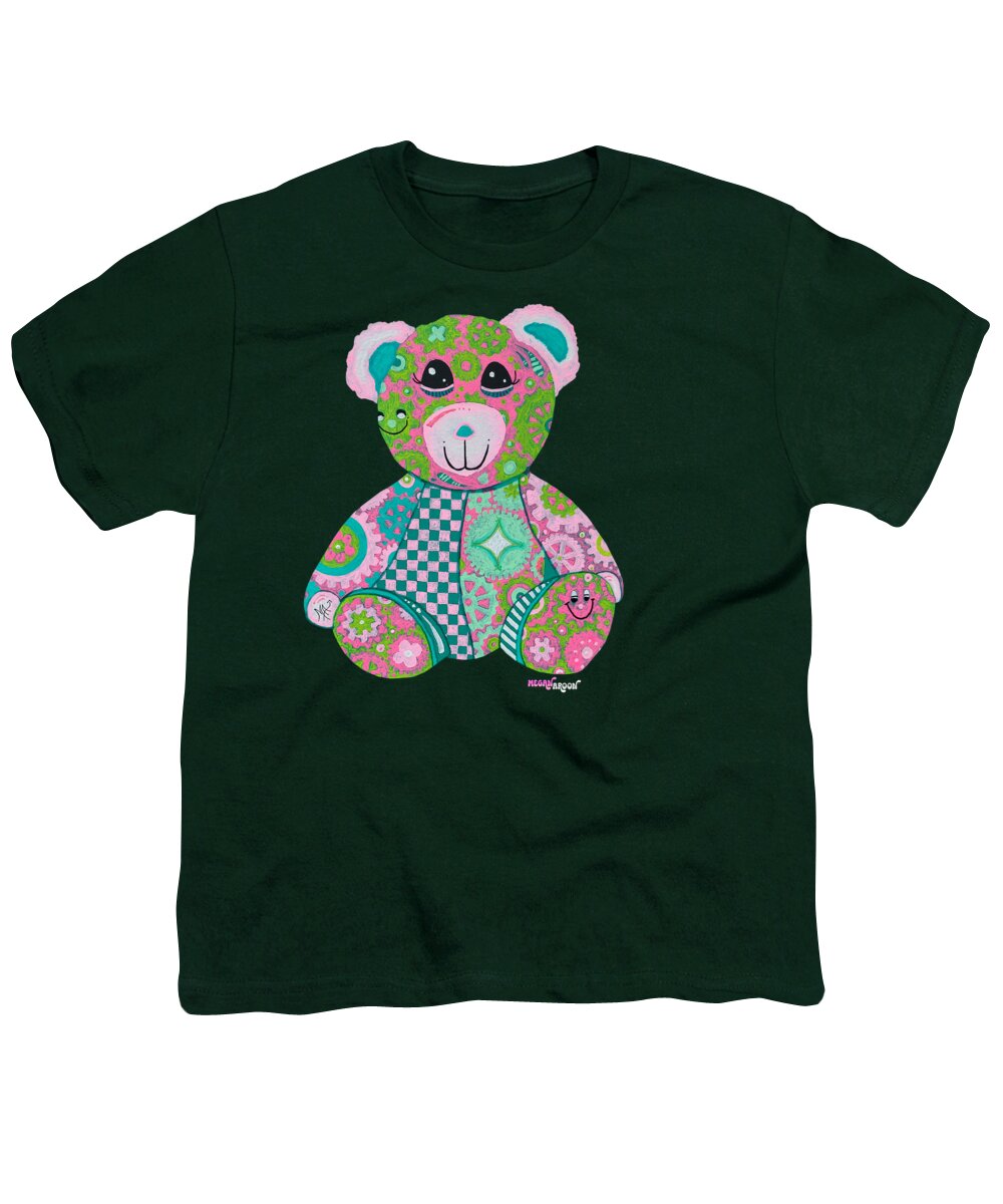 Geartopia GEAR BEAR Hope Original Handpainted PoP Art Teddy Bear Painting Nursery Art MeganAroon - Youth T-Shirt