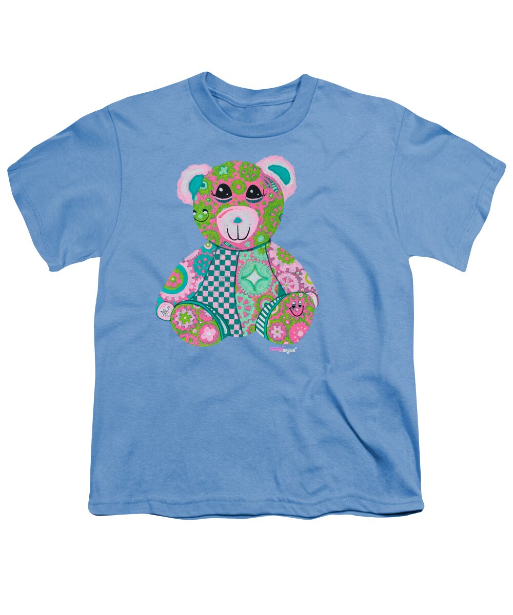 Geartopia GEAR BEAR Hope Original Handpainted PoP Art Teddy Bear Painting Nursery Art MeganAroon - Youth T-Shirt