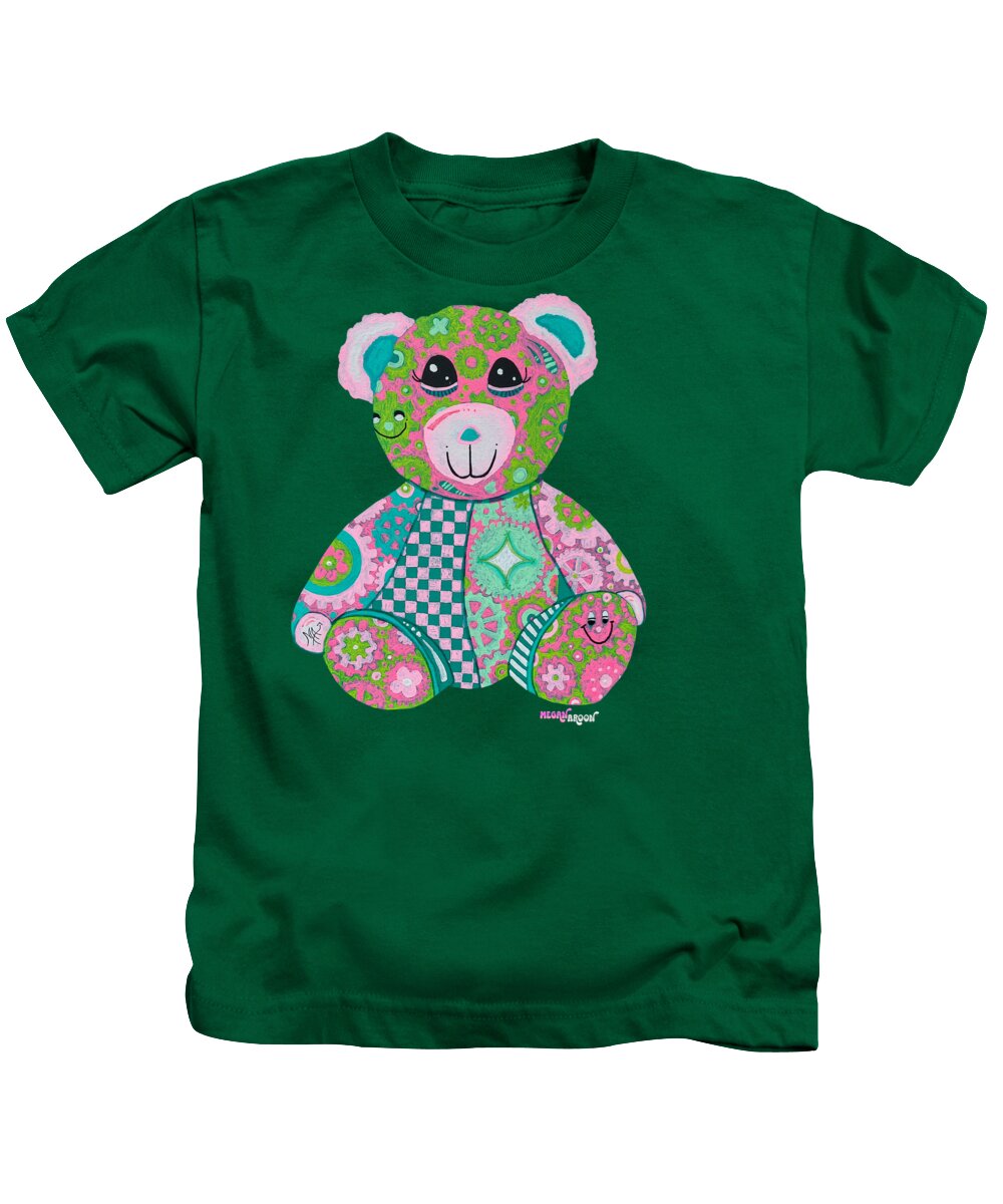 Geartopia GEAR BEAR Hope Original Handpainted PoP Art Teddy Bear Painting Nursery Art MeganAroon - Kids T-Shirt