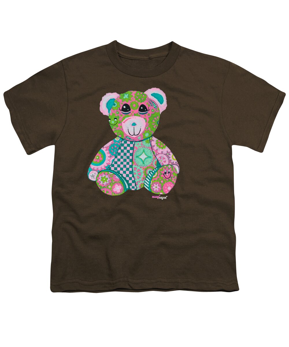 Geartopia GEAR BEAR Hope Original Handpainted PoP Art Teddy Bear Painting Nursery Art MeganAroon - Youth T-Shirt