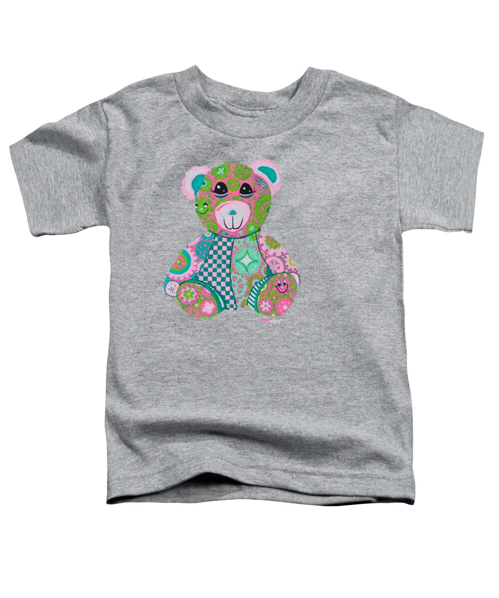 Geartopia GEAR BEAR Hope Original Handpainted PoP Art Teddy Bear Painting Nursery Art MeganAroon - Toddler T-Shirt