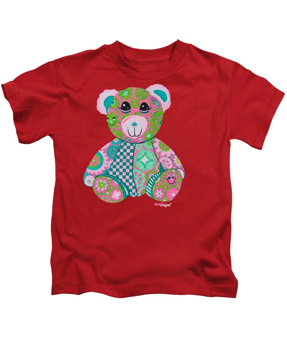 Geartopia GEAR BEAR Hope Original Handpainted PoP Art Teddy Bear Painting Nursery Art MeganAroon - Kids T-Shirt