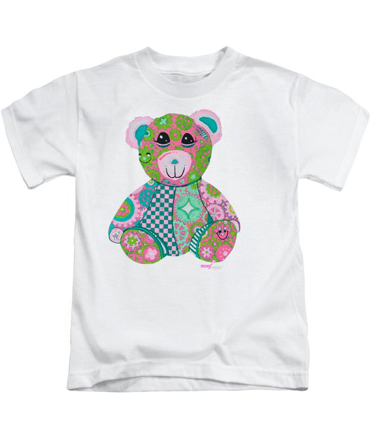 Geartopia GEAR BEAR Hope Original Handpainted PoP Art Teddy Bear Painting Nursery Art MeganAroon - Kids T-Shirt