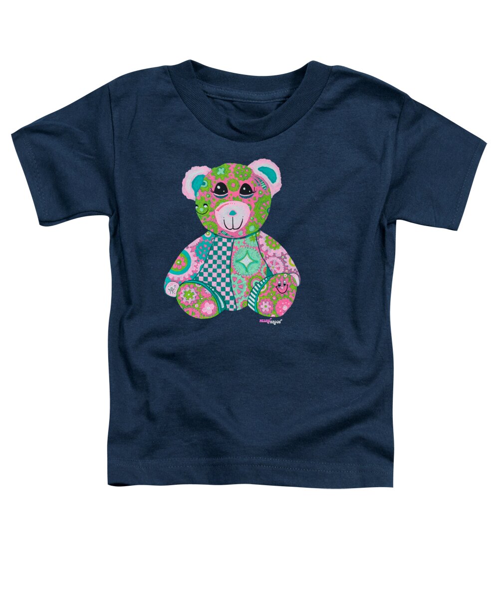 Geartopia GEAR BEAR Hope Original Handpainted PoP Art Teddy Bear Painting Nursery Art MeganAroon - Toddler T-Shirt