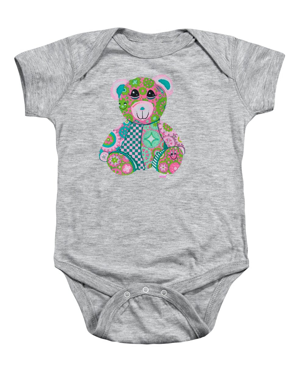 Geartopia GEAR BEAR Hope Original Handpainted PoP Art Teddy Bear Painting Nursery Art MeganAroon - Baby Onesie