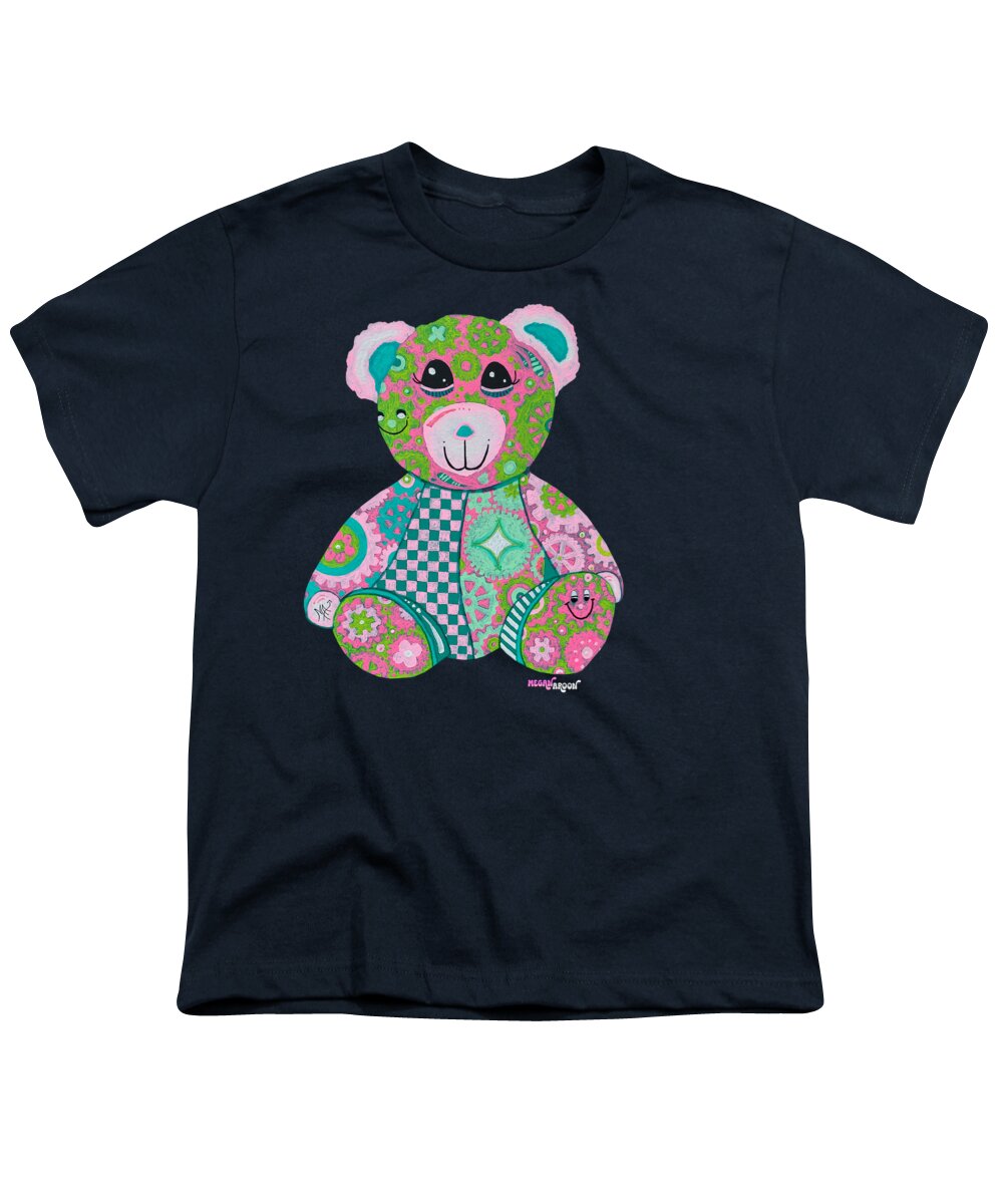 Geartopia GEAR BEAR Hope Original Handpainted PoP Art Teddy Bear Painting Nursery Art MeganAroon - Youth T-Shirt