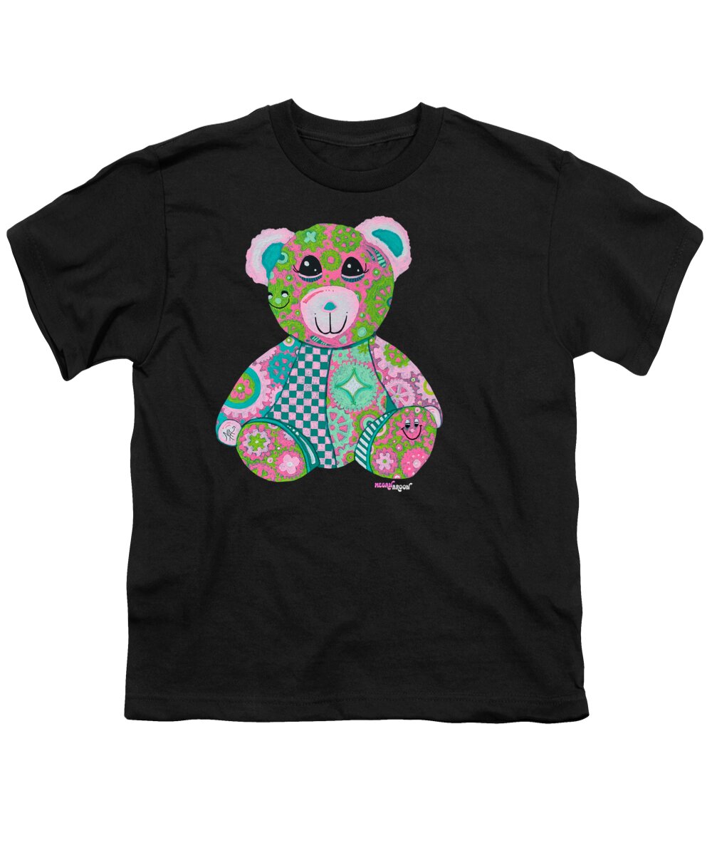 Geartopia GEAR BEAR Hope Original Handpainted PoP Art Teddy Bear Painting Nursery Art MeganAroon - Youth T-Shirt