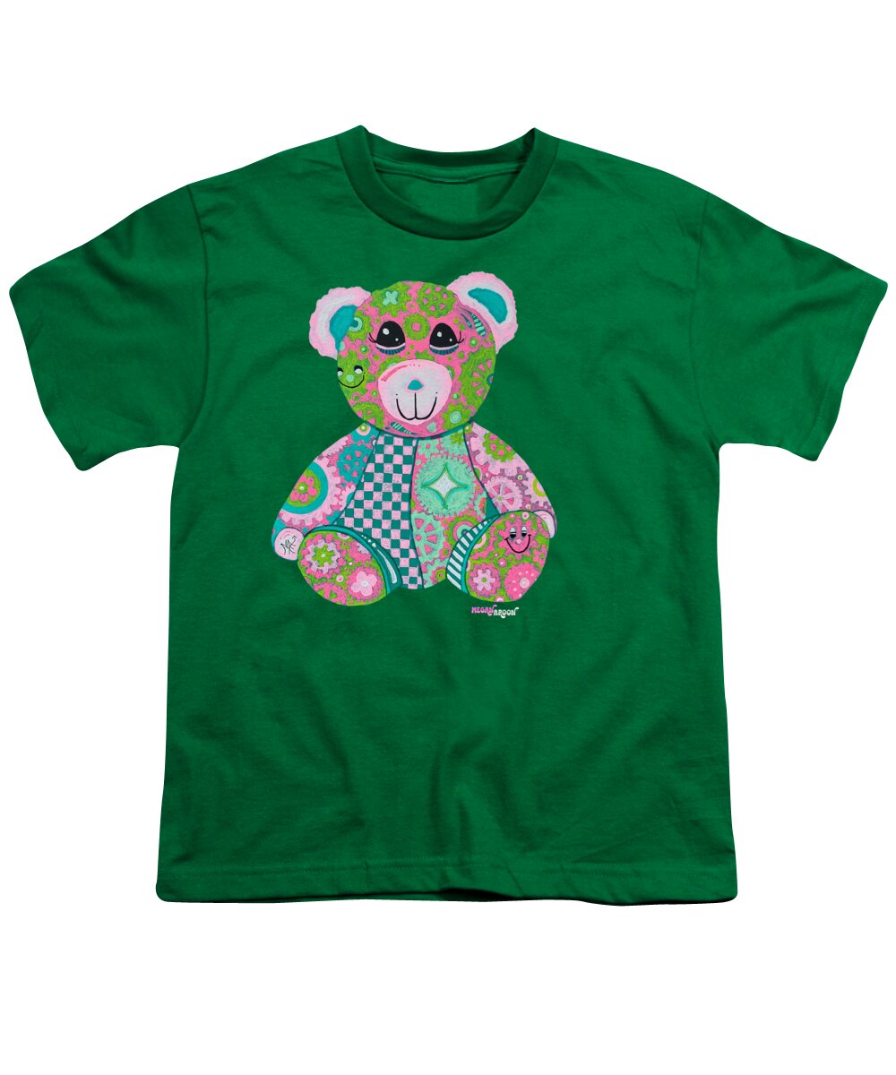 Geartopia GEAR BEAR Hope Original Handpainted PoP Art Teddy Bear Painting Nursery Art MeganAroon - Youth T-Shirt