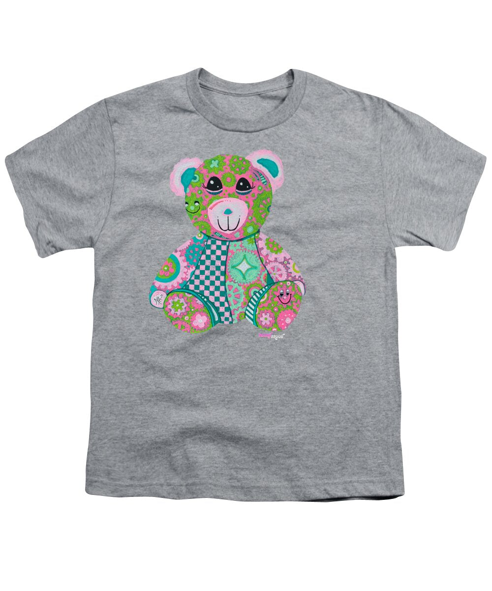 Geartopia GEAR BEAR Hope Original Handpainted PoP Art Teddy Bear Painting Nursery Art MeganAroon - Youth T-Shirt