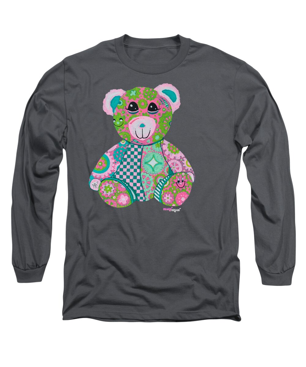 Geartopia GEAR BEAR Hope Original Handpainted PoP Art Teddy Bear Painting Nursery Art MeganAroon - Long Sleeve T-Shirt