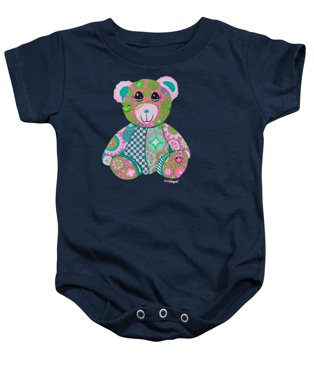 Geartopia GEAR BEAR Hope Original Handpainted PoP Art Teddy Bear Painting Nursery Art MeganAroon - Baby Onesie