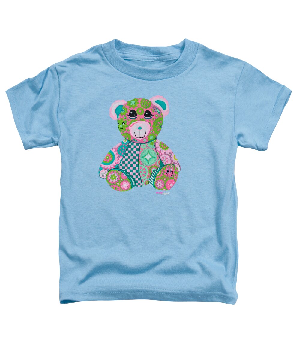 Geartopia GEAR BEAR Hope Original Handpainted PoP Art Teddy Bear Painting Nursery Art MeganAroon - Toddler T-Shirt