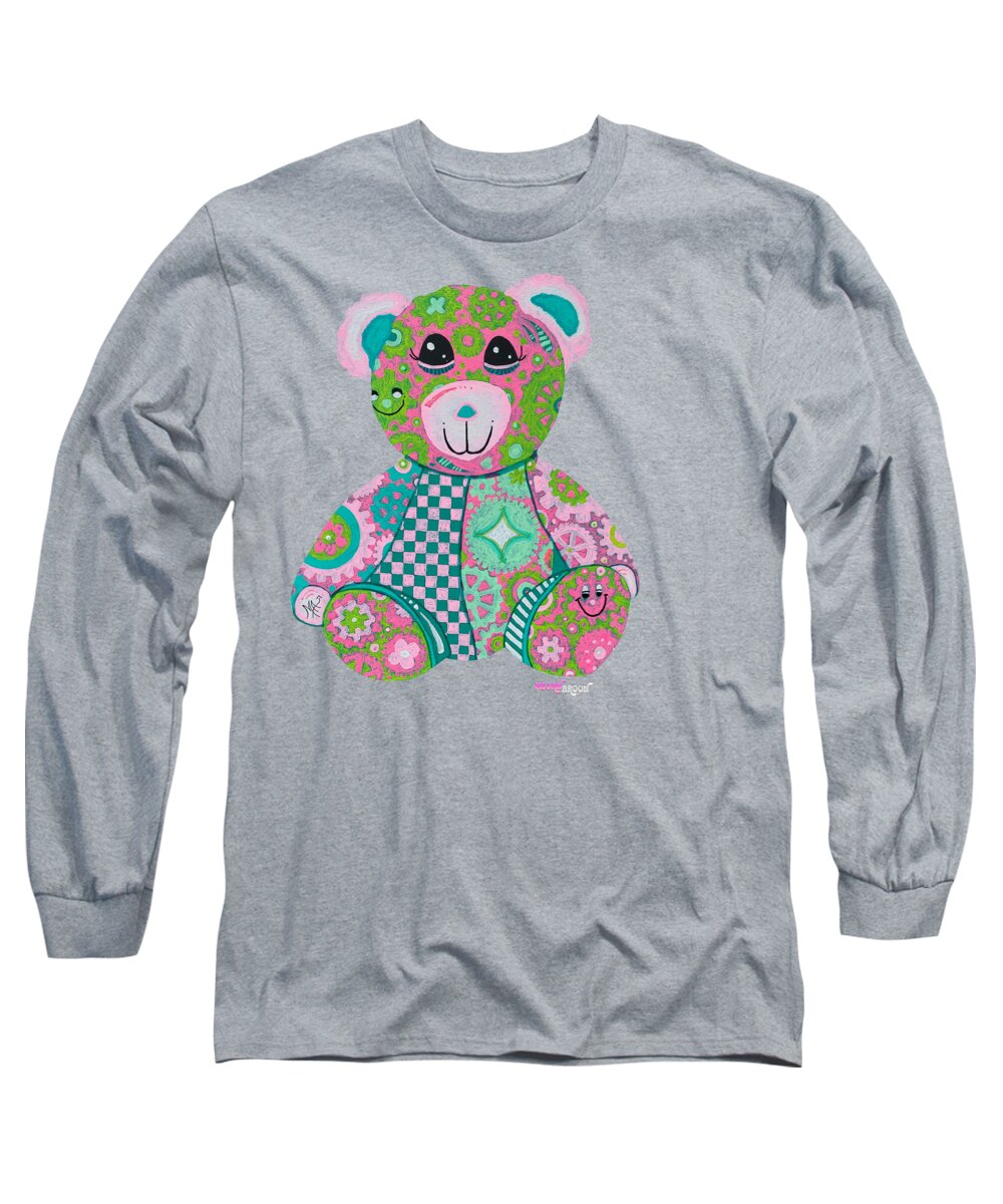 Geartopia GEAR BEAR Hope Original Handpainted PoP Art Teddy Bear Painting Nursery Art MeganAroon - Long Sleeve T-Shirt