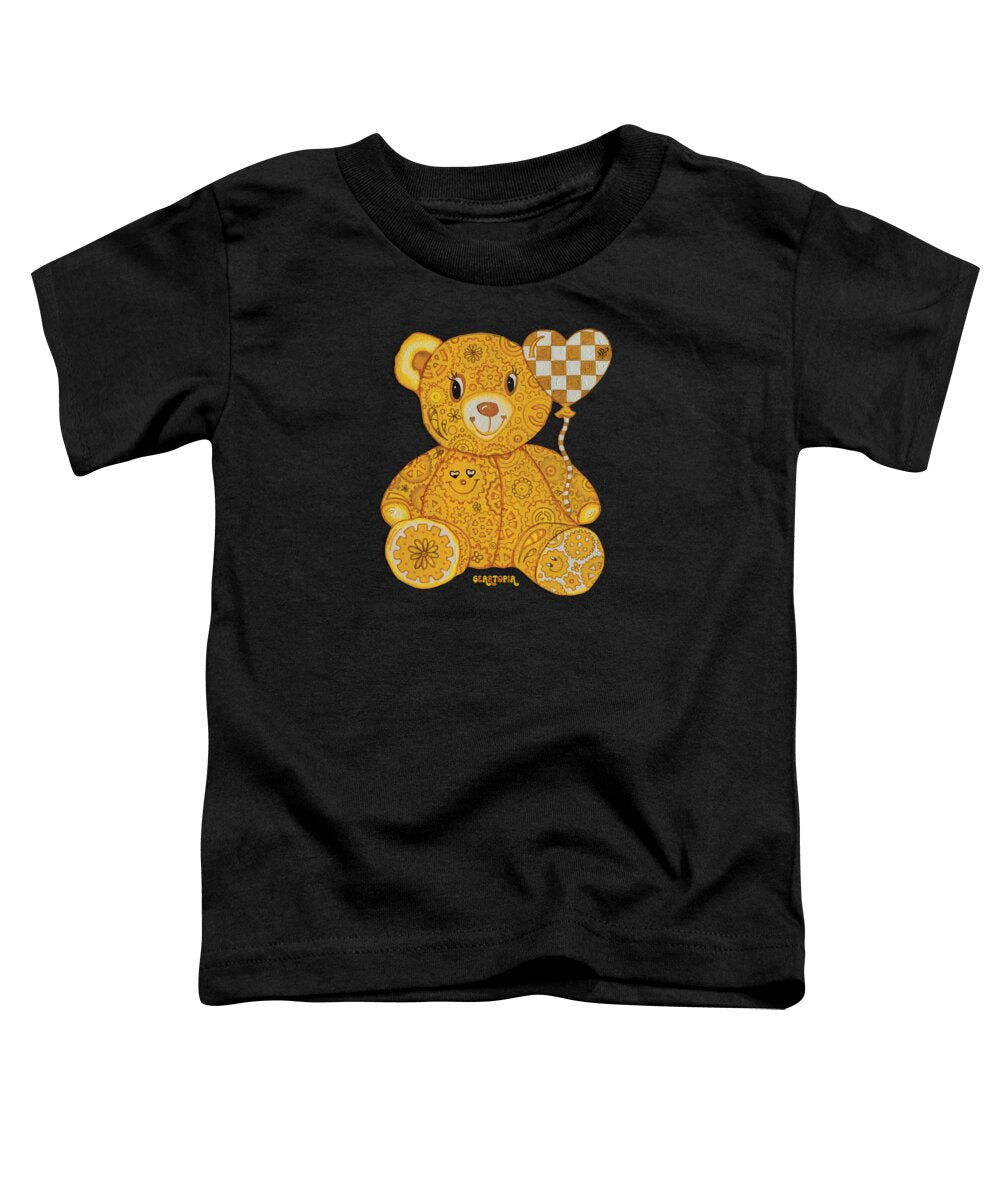 Geartopia Happy GEAR BEAR Nursery Art Teddy Bear Painting Art for Kids by MeganAroon - Toddler T-Shirt