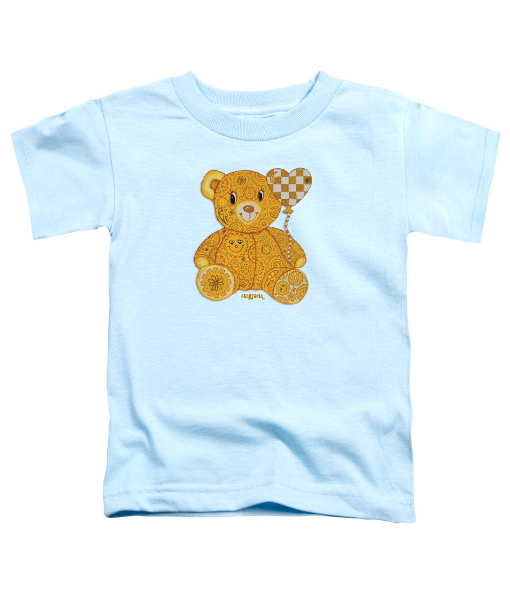 Geartopia Happy GEAR BEAR Nursery Art Teddy Bear Painting Art for Kids by MeganAroon - Toddler T-Shirt