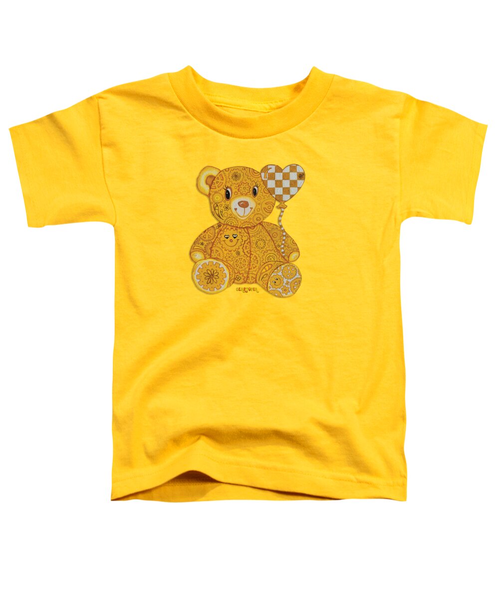 Geartopia Happy GEAR BEAR Nursery Art Teddy Bear Painting Art for Kids by MeganAroon - Toddler T-Shirt