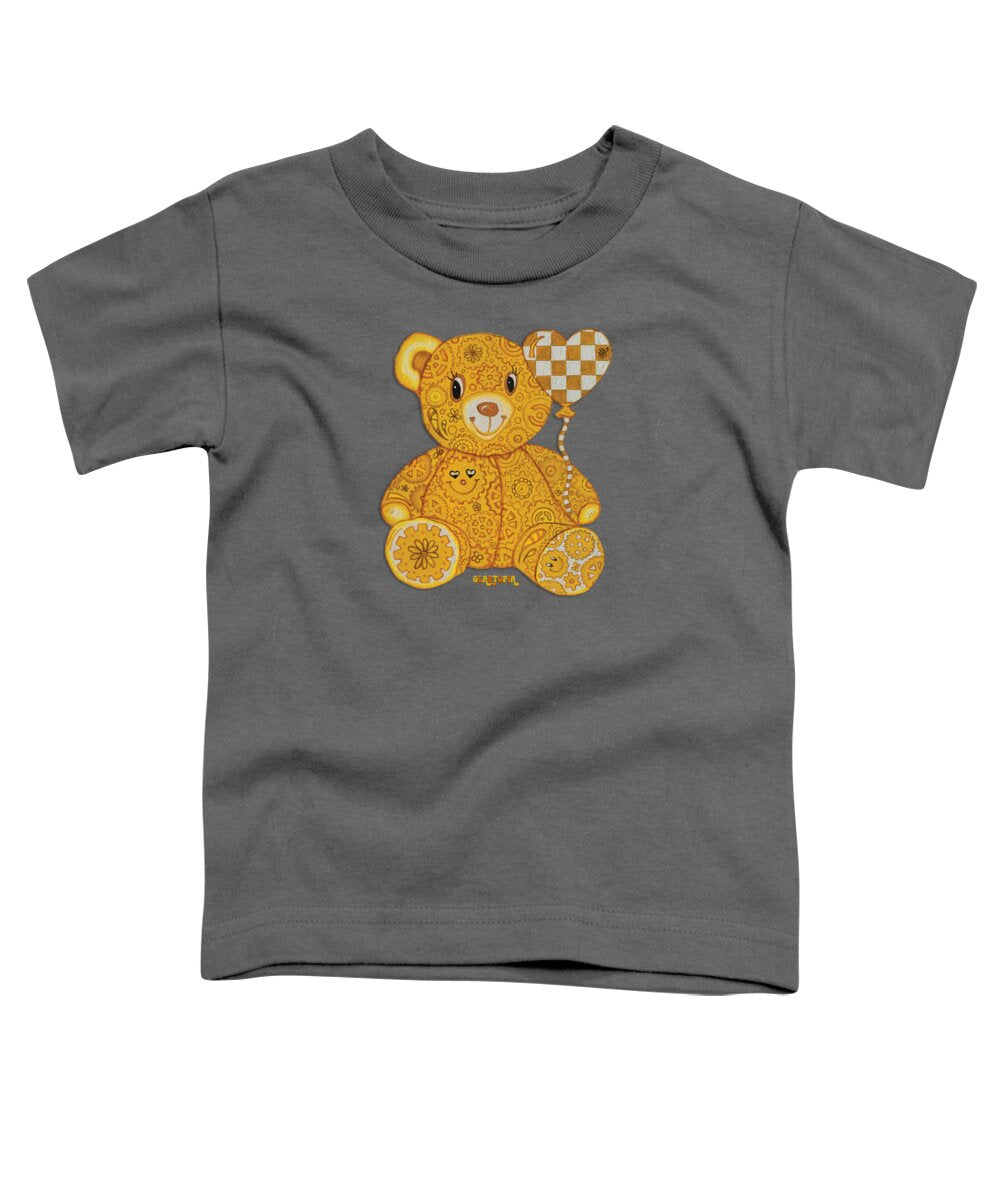 Geartopia Happy GEAR BEAR Nursery Art Teddy Bear Painting Art for Kids by MeganAroon - Toddler T-Shirt