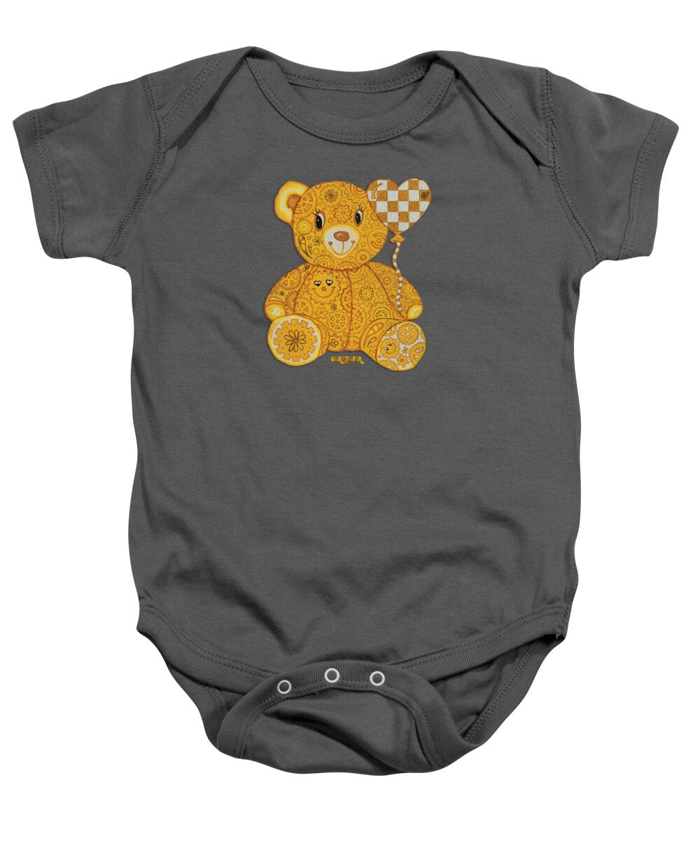 Geartopia Happy GEAR BEAR Nursery Art Teddy Bear Painting Art for Kids by MeganAroon - Baby Onesie