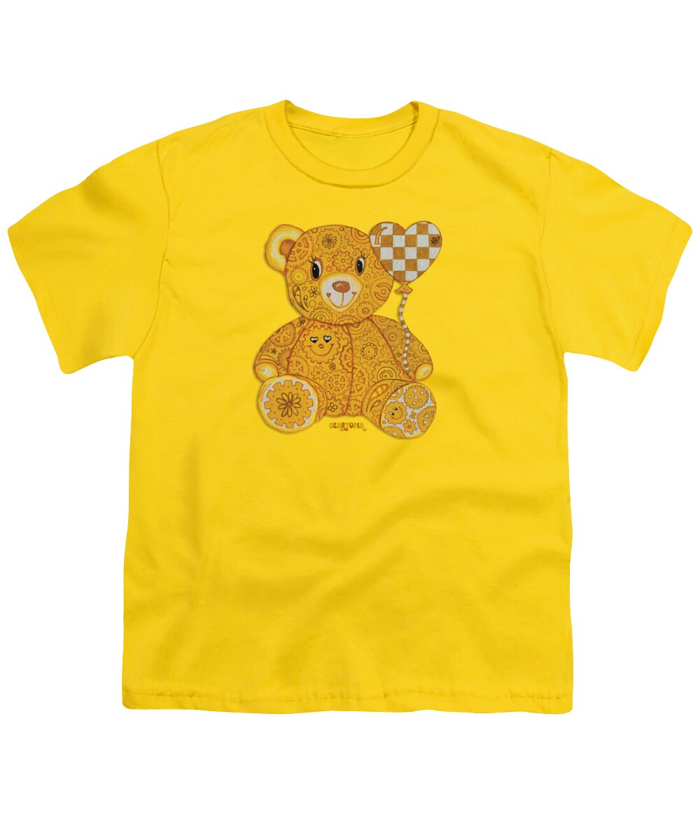 Geartopia Happy GEAR BEAR Nursery Art Teddy Bear Painting Art for Kids by MeganAroon - Youth T-Shirt