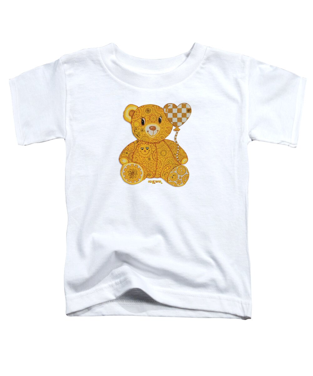 Geartopia Happy GEAR BEAR Nursery Art Teddy Bear Painting Art for Kids by MeganAroon - Toddler T-Shirt