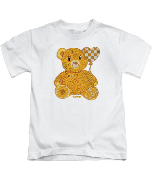 Geartopia Happy GEAR BEAR Nursery Art Teddy Bear Painting Art for Kids by MeganAroon - Kids T-Shirt